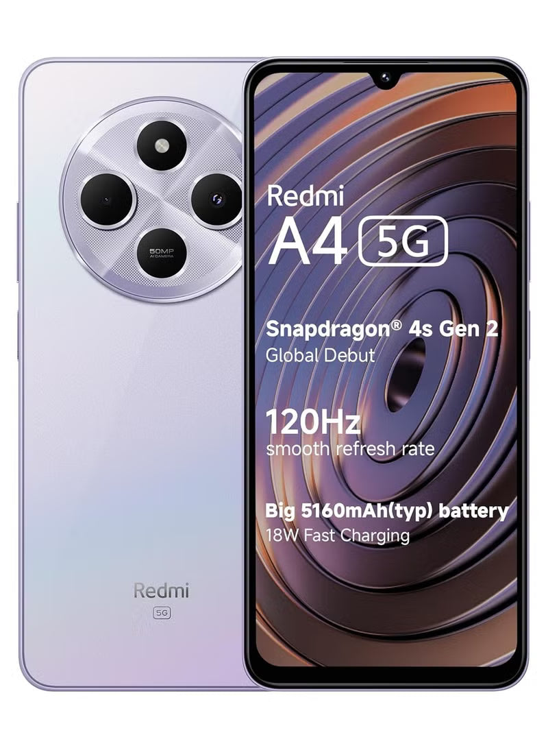 Redmi A4 5G – 4GB RAM 128GB Storage Sparkle Purple IND
