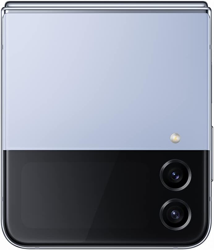 هاتف ذكي Samsung Galaxy Z Flip4 ثنائي الشريحة بذاكرة 512 جيجابايت وذاكرة وصول عشوائي (RAM) سعة 8 جيجابايت (GSM فقط | لا يدعم CDMA) مفتوح من المصنع يدعم تقنية 5G (أزرق) - إصدار دولي