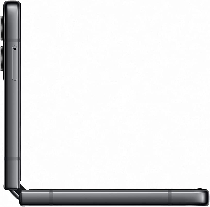هاتف ذكي Samsung Galaxy Z Flip4 ثنائي الشريحة بذاكرة 512 جيجابايت وذاكرة وصول عشوائي (RAM) سعة 8 جيجابايت (GSM فقط | لا يدعم CDMA) مفتوح من المصنع يدعم تقنية 5G (رمادي) - الإصدار الدولي
