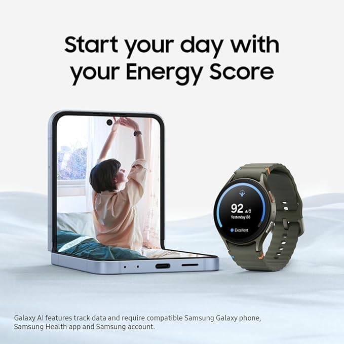 ساعة سامسونج جالاكسي Ai Watch 7 (إصدار أمريكا اللاتينية SM-L310N) (44 مم) - نصائح صحية بلوتوث، تتبع معدل ضربات القلب، مراقبة النوم، متتبع اللياقة البدنية (فضي)