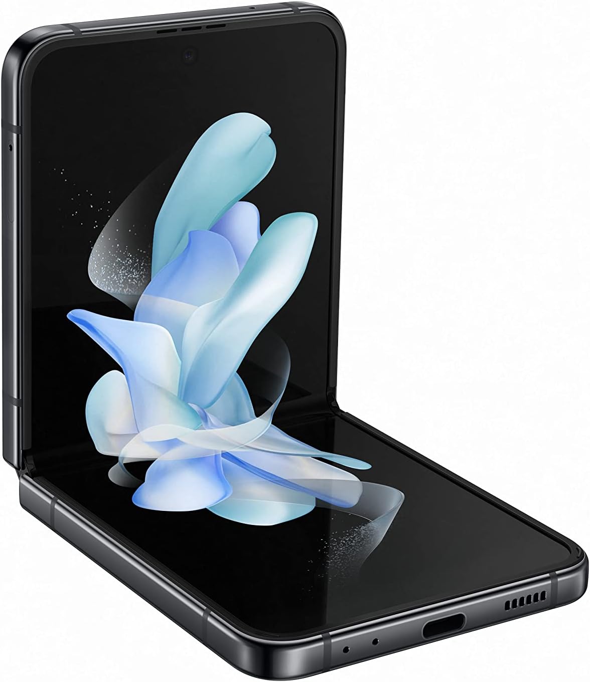 هاتف ذكي Samsung Galaxy Z Flip4 ثنائي الشريحة بذاكرة 512 جيجابايت وذاكرة وصول عشوائي (RAM) سعة 8 جيجابايت (GSM فقط | لا يدعم CDMA) مفتوح من المصنع يدعم تقنية 5G (رمادي) - الإصدار الدولي