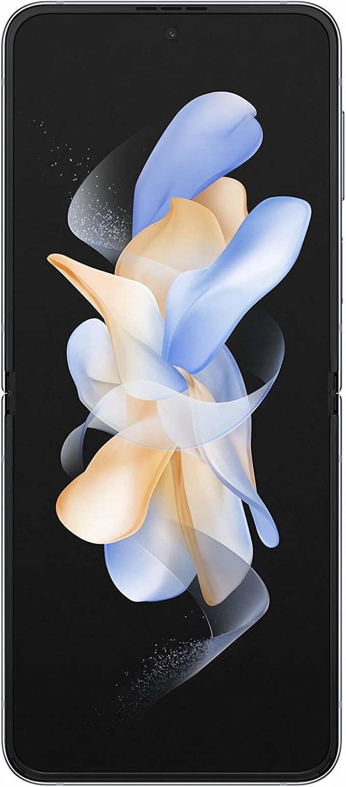 هاتف ذكي Samsung Galaxy Z Flip4 ثنائي الشريحة بذاكرة 512 جيجابايت وذاكرة وصول عشوائي (RAM) سعة 8 جيجابايت (GSM فقط | لا يدعم CDMA) مفتوح من المصنع يدعم تقنية 5G (أزرق) - إصدار دولي