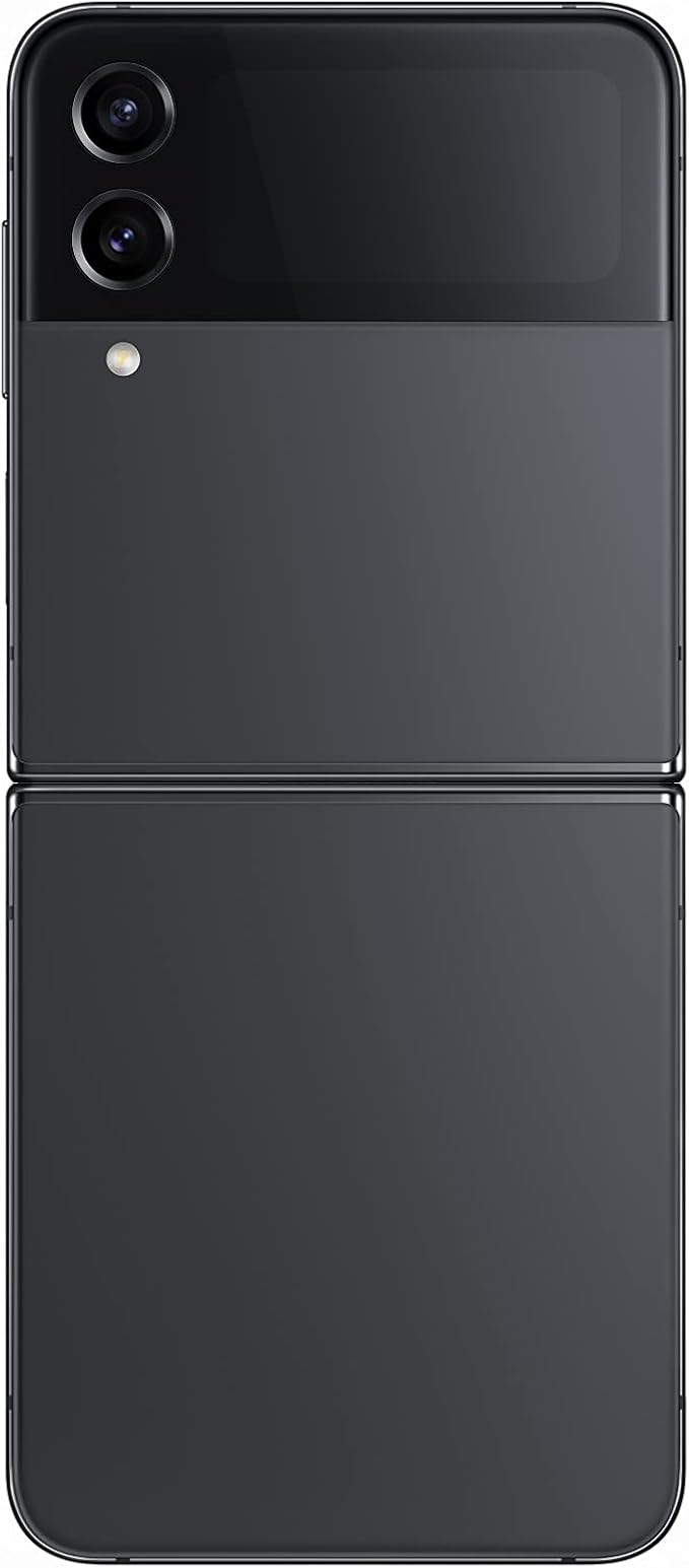 هاتف ذكي Samsung Galaxy Z Flip4 ثنائي الشريحة بذاكرة 512 جيجابايت وذاكرة وصول عشوائي (RAM) سعة 8 جيجابايت (GSM فقط | لا يدعم CDMA) مفتوح من المصنع يدعم تقنية 5G (رمادي) - الإصدار الدولي