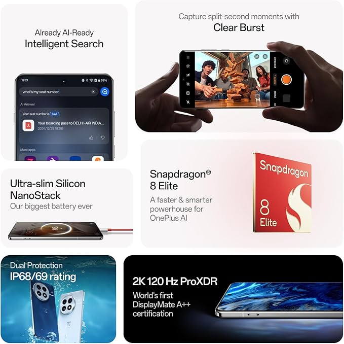 13 | Smarter with OnePlus AI (16GB RAM,OnePlus 512GB Storage Black Eclipse) Indian Version