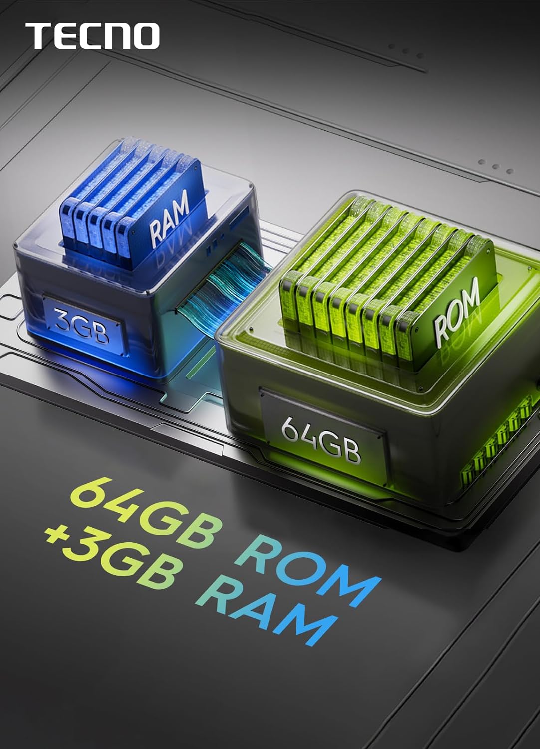 هاتف تكنو سبارك جو ١ كيه إل ٤، ذاكرة وصول عشوائي (RAM) سعة ٣ جيجابايت وذاكرة داخلية سعة ٦٤ جيجابايت - لون أسود | بطارية ٥٠٠٠ مللي أمبير/ساعة | فتحة بطاقة ذاكرة | كاميرا خلفية ١٣ ميجابكسل | كاميرا أمامية ٨ ميجابكسل
