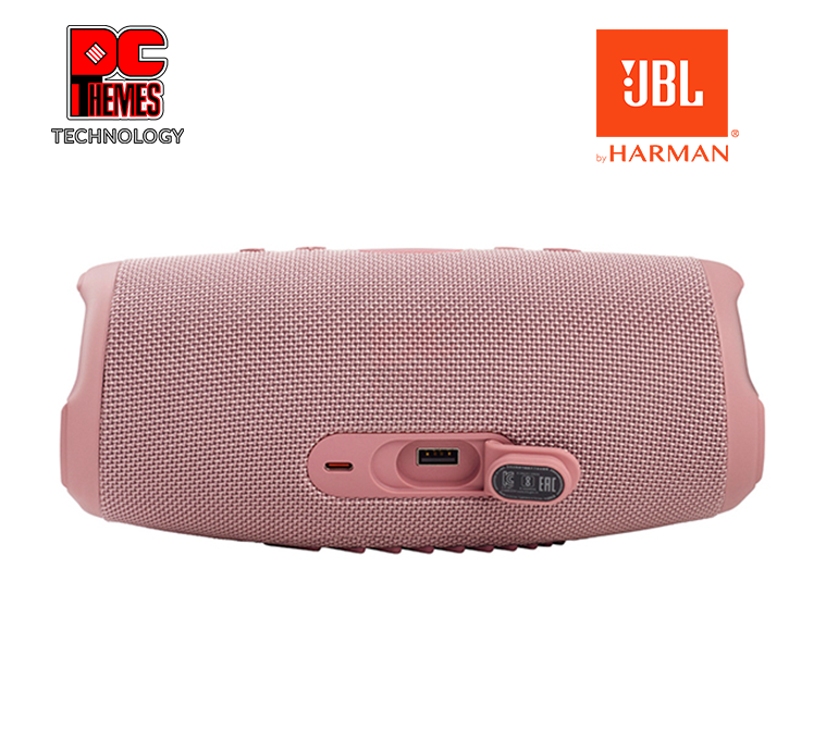 Charge 5 Portable Speaker - Built In Powerbank - Powerful Pro Sound - Dual Bass - 20H Battery - Ip67 Waterproof Pink