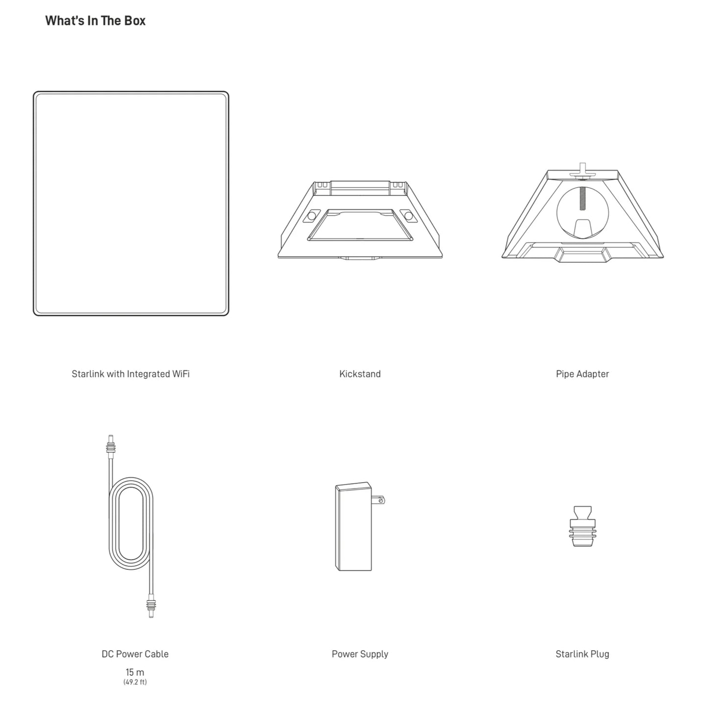 Starlink SpaceX Starlink Mini, Integrated WiFi 5 Router (100 Mbps max), Kickstand, Pipe Adapter, DC Power Cable 15m (49.2 ft), Power Supply, Starlink Plug, White | Starlink-Mini 02535002-501 White Electronic Accessories > Networking Accessories > Routers