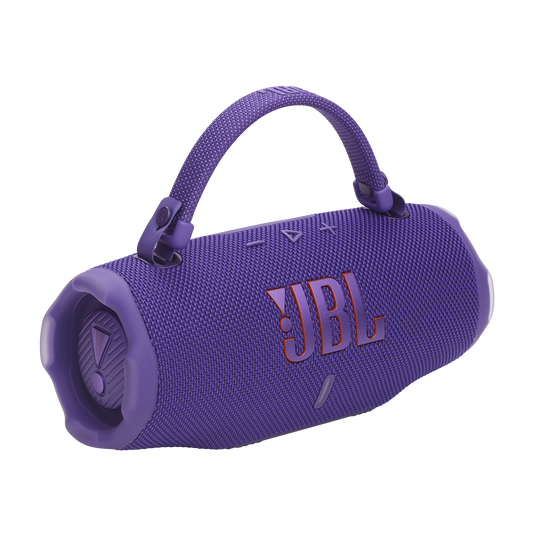 JBL Charge 6 - سماعة بلوتوث محمولة مقاومة للماء والسقوط مع بنك طاقة مدمج، واتصال متعدد السماعات عبر Auracast، ووقت تشغيل يصل إلى 28 ساعة، وشحن سريع، وصوت قوي - أرجواني