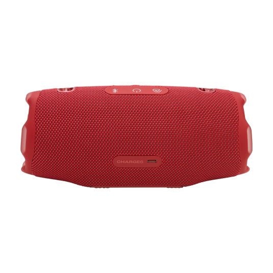 JBL Charge 6 - مكبر صوت محمول مقاوم للماء والسقوط مزود بخاصية البلوتوث مع بنك طاقة مدمج، واتصال متعدد السماعات عبر Auracast، ومدة تشغيل تصل إلى 28 ساعة، وشحن سريع، وصوت قوي - أحمر