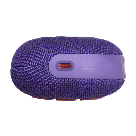 مكبر صوت JBL Clip 5 المقاوم للماء بتقنية البلوتوث - محمول للغاية، مدة تشغيل تصل إلى 12 ساعة، يدعم تقنية AURACAST (اتصال متعدد السماعات)، JBLCLIP5PUR، أرجواني