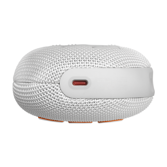 مكبر صوت JBL Clip 5 المقاوم للماء بتقنية البلوتوث - محمول للغاية، وقت تشغيل يصل إلى 12 ساعة، AURACAST (اتصال متعدد السماعات)، JBLCLIP5، أبيض