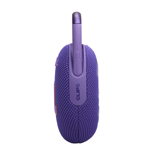 مكبر صوت JBL Clip 5 المقاوم للماء بتقنية البلوتوث - محمول للغاية، مدة تشغيل تصل إلى 12 ساعة، يدعم تقنية AURACAST (اتصال متعدد السماعات)، JBLCLIP5PUR، أرجواني