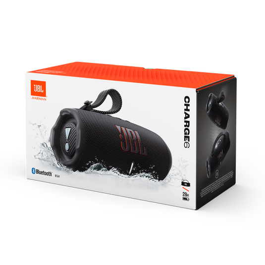 JBL Charge 6 - Portable Waterproof And Drop-Proof Bluetooth Speaker With Built-In Power Bank, Multi-Speaker Connection Via Auracast, Up To 28 Hours Playtime, Fast Charging, And Powerful Sound- Black