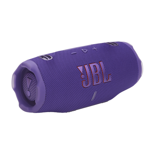 JBL Charge 6 - سماعة بلوتوث محمولة مقاومة للماء والسقوط مع بنك طاقة مدمج، واتصال متعدد السماعات عبر Auracast، ووقت تشغيل يصل إلى 28 ساعة، وشحن سريع، وصوت قوي - أرجواني