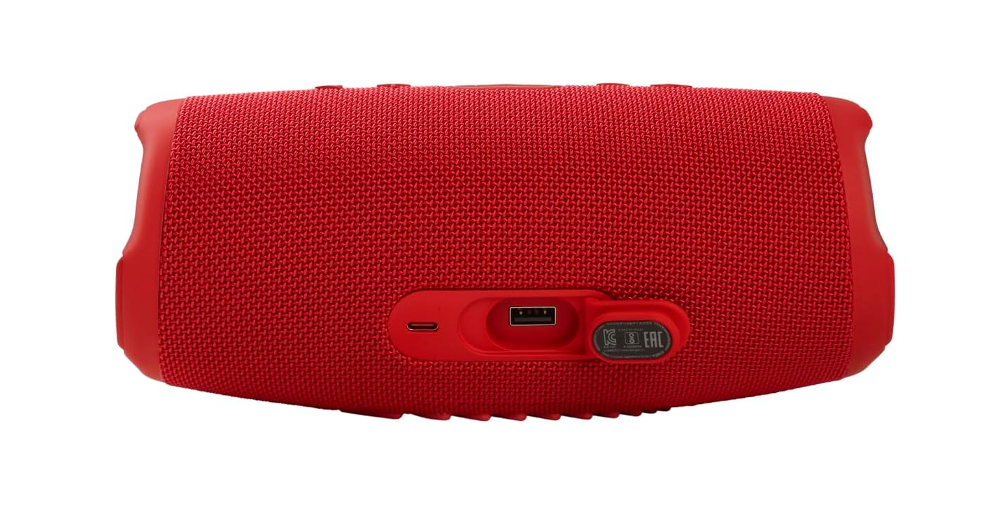 مكبر صوت محمول JBL Charge 5 - مزود ببطارية مدمجة - صوت احترافي قوي - جهير مزدوج - بطارية تدوم حتى 20 ساعة - مقاوم للماء IP67 - أحمر
