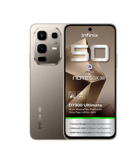 Infinix Note 50 X Dual SIM Titanium Grey 16GB (8+8) RAM 256GB 5G - Middle East Version