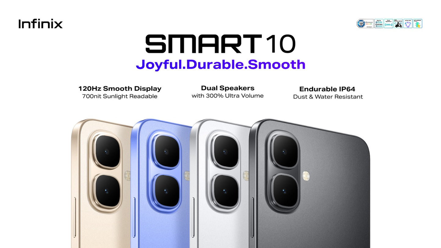 Infinix Smart 10 , 64 GB Storage, 3 GB RAM 4G-Irish blue