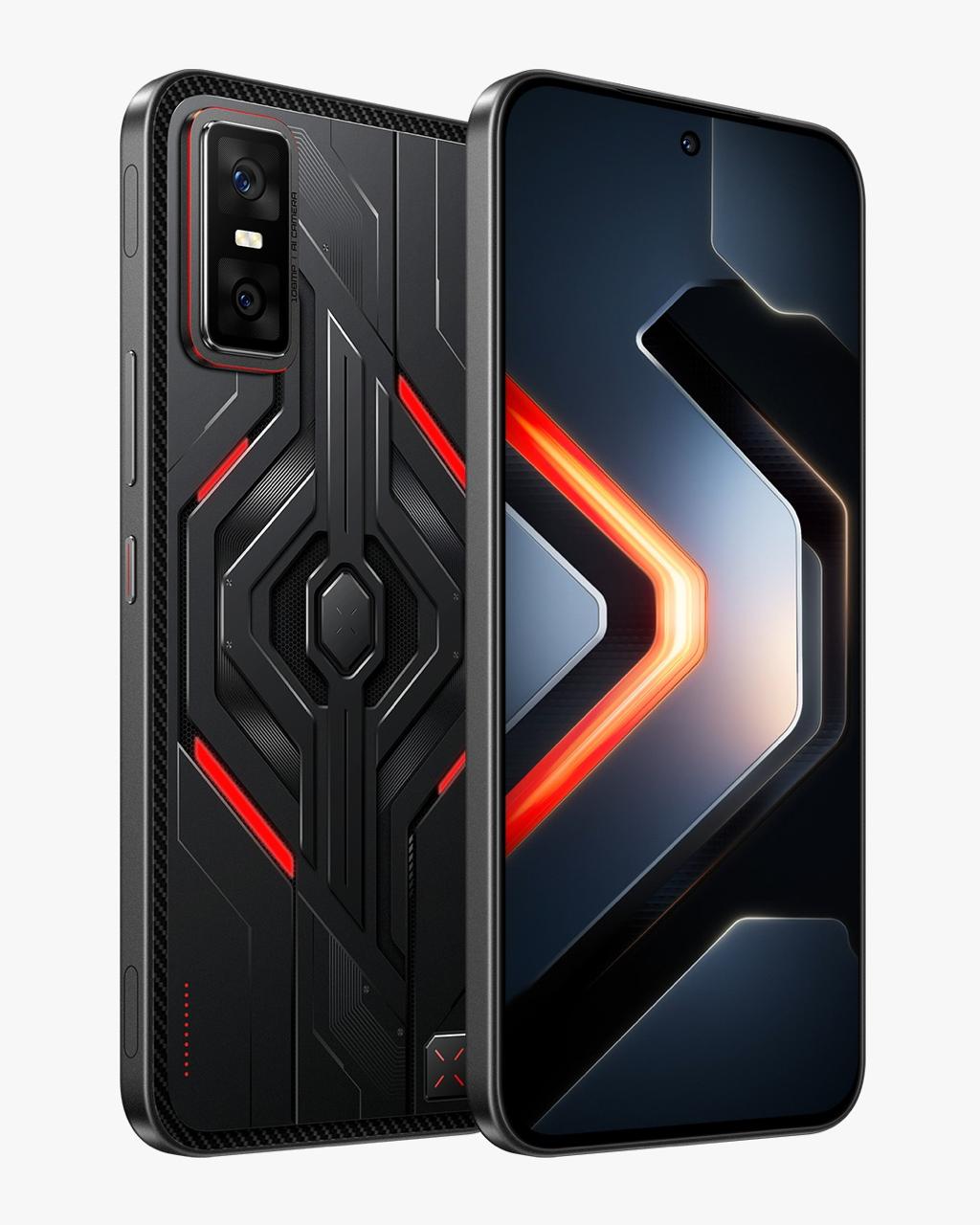 هاتف Infinix GT 30 pro ثنائي الشريحة بلون داكن وذاكرة وصول عشوائي (RAM) سعة 12 جيجابايت وذاكرة داخلية سعة 512 جيجابايت وشبكة الجيل الخامس مع مبرد MAGCHARGE وحافظة GT -