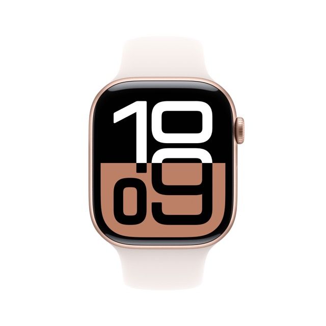 Apple Watch Series 10 GPS 42mm – Rose Gold Aluminum Case with Light Blush Sport Band (S/M)