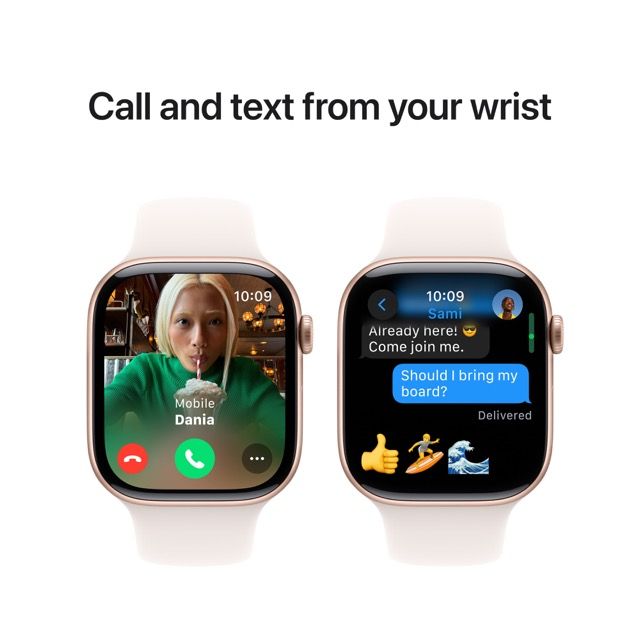 Apple Watch Series 10 GPS 42mm – Rose Gold Aluminum Case with Light Blush Sport Band (S/M)