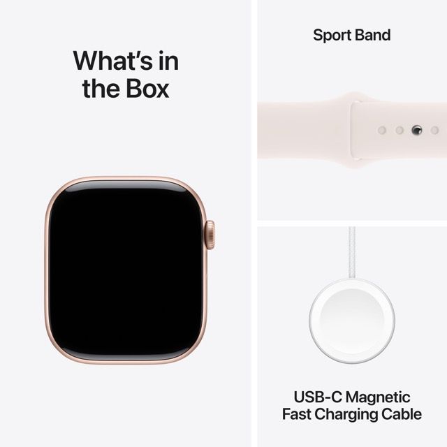 Apple Watch Series 10 GPS 42mm – Rose Gold Aluminum Case with Light Blush Sport Band (S/M)