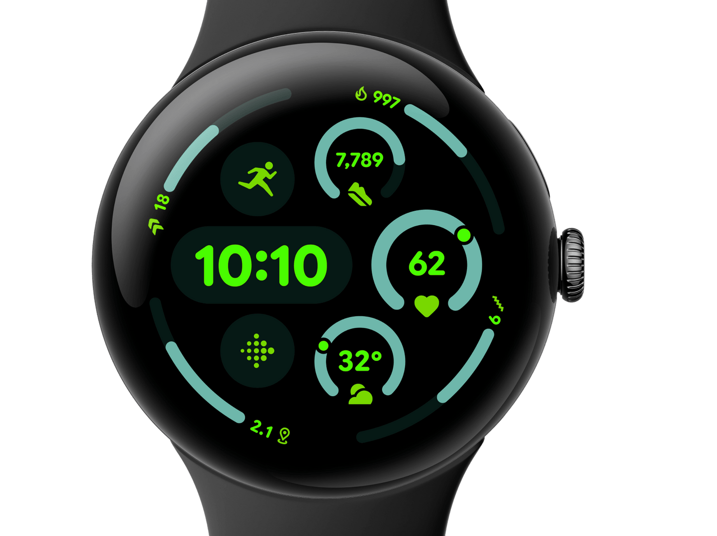 Google Pixel Watch 3 (45mm) - Android Smartwatch with Heart Rate Tracking, Advanced Running from Fitbit, Fitness Insights, 24-Hour Battery - Matte Black Aluminium Case - Obsidian Band - Wi-Fi
