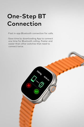 Itel Smart Watch 2 Ultra 2.0'' HD IPS Display Smartwatch with Bluetooth Calling, 100+ Watch Faces, Upto 30 Days Battery, 100 Sports Mode, IP68 Water Resistant, Heart Rate Monitoring and SpO2 Gold Orange