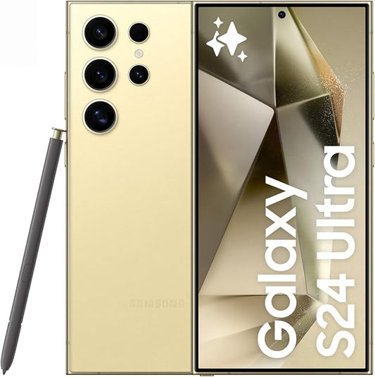 Samsung Galaxy S24 Ultra – Titanium Yellow 12GB RAM 256GB Storage, Dual SIM, 5G, AI Smartphone, S Pen