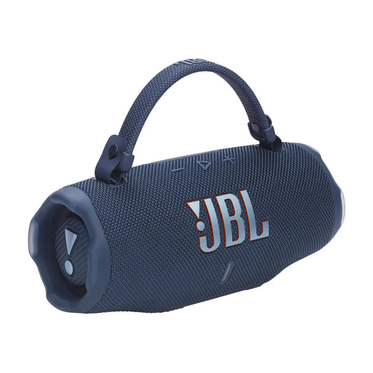 JBL Charge 6 - مكبر صوت بلوتوث محمول مقاوم للماء والسقوط مع بنك طاقة مدمج، اتصال متعدد السماعات عبر Auracast، وقت تشغيل يصل إلى 28 ساعة، شحن سريع، وصوت قوي - أزرق