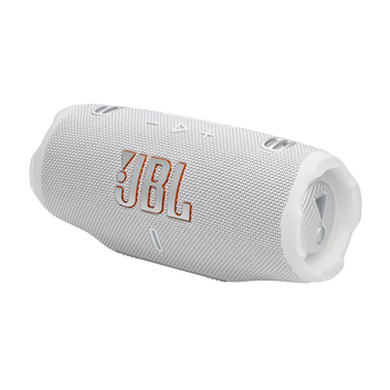 JBL Charge 6 - مكبر صوت محمول مقاوم للماء والسقوط مزود بخاصية البلوتوث مع بنك طاقة مدمج، واتصال متعدد السماعات عبر Auracast، ومدة تشغيل تصل إلى 28 ساعة، وشحن سريع، وصوت قوي - أبيض