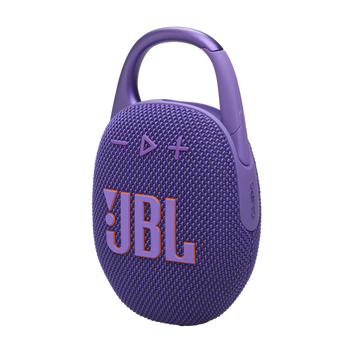 مكبر صوت JBL Clip 5 المقاوم للماء بتقنية البلوتوث - محمول للغاية، مدة تشغيل تصل إلى 12 ساعة، يدعم تقنية AURACAST (اتصال متعدد السماعات)، JBLCLIP5PUR، أرجواني
