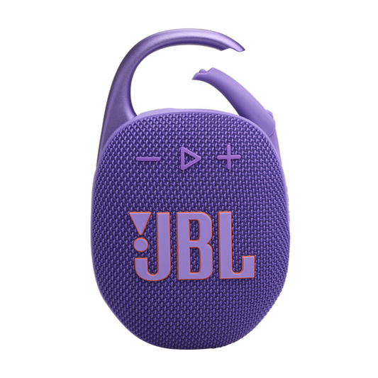 مكبر صوت JBL Clip 5 المقاوم للماء بتقنية البلوتوث - محمول للغاية، مدة تشغيل تصل إلى 12 ساعة، يدعم تقنية AURACAST (اتصال متعدد السماعات)، JBLCLIP5PUR، أرجواني