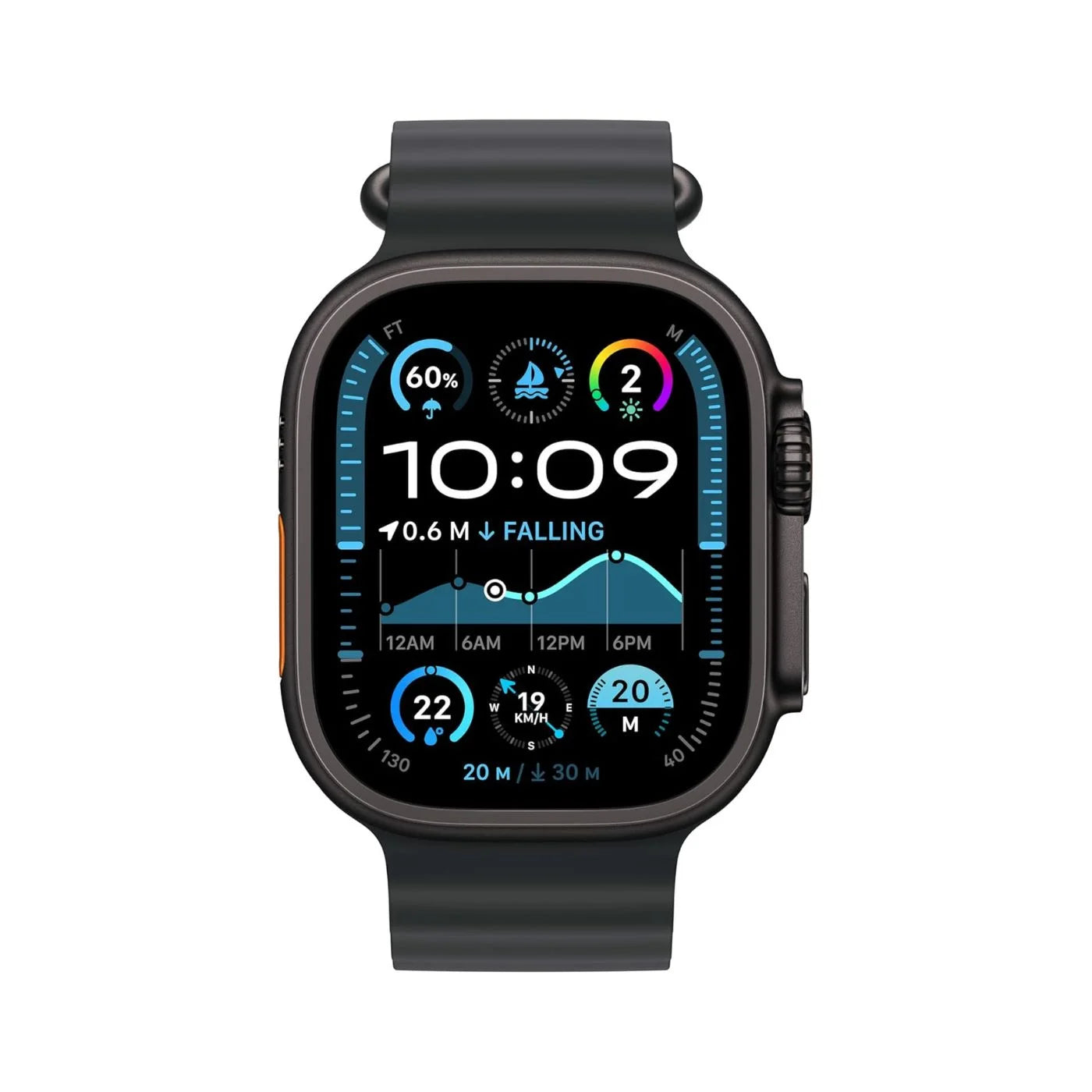 Apple Watch Ultra 2 GPS + Cellular 49mm Black Titanium Case with Black Ocean Band