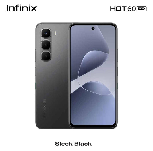 هوت 60 5G+ 6GB RAM 128GB Sleek Black - إصدار الشرق الأوسط