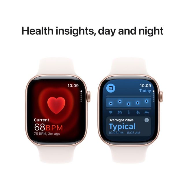 Apple Watch Series 10 GPS 42mm – Rose Gold Aluminum Case with Light Blush Sport Band (S/M)