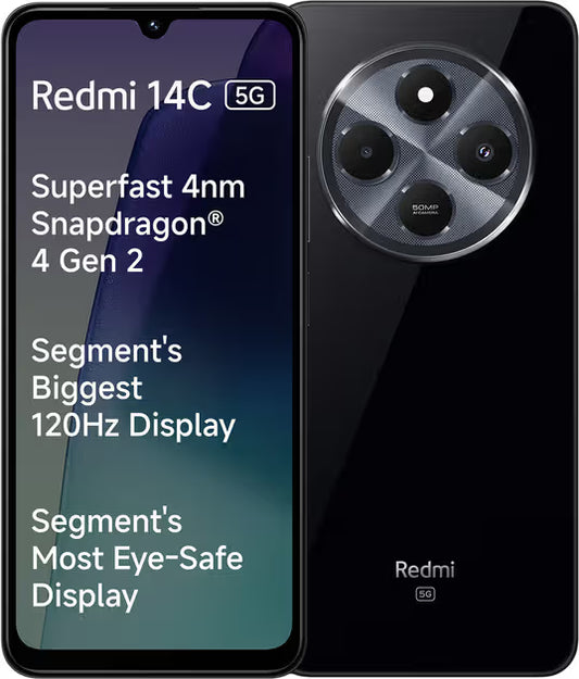 Xiaomi Redmi 14C 5G Dual SIM 6GB RAM 128GB – India Version (Stargaze Black)