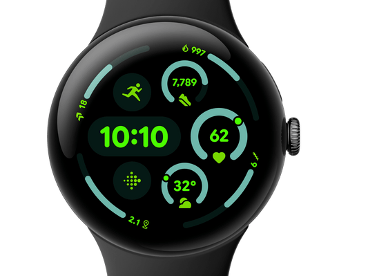 Google Pixel Watch 3 (45mm) - Android Smartwatch with Heart Rate Tracking, Advanced Running from Fitbit, Fitness Insights, 24-Hour Battery - Matte Black Aluminium Case - Obsidian Band - Wi-Fi