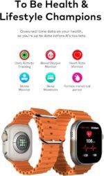 Itel Smart Watch 2 Ultra 2.0'' HD IPS Display Smartwatch with Bluetooth Calling, 100+ Watch Faces, Upto 30 Days Battery, 100 Sports Mode, IP68 Water Resistant, Heart Rate Monitoring and SpO2 Gold Orange - Image 3