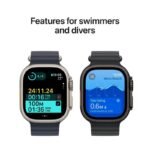 Apple Watch Ultra 2 GPS + Cellular 49mm Natural Titanium Case with Navy Ocean Band - Image 4