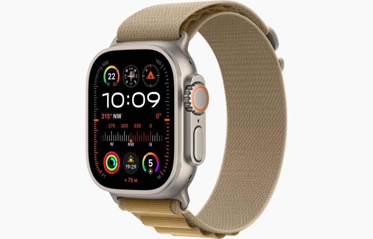 Apple Watch Ultra 2 GPS + Cellular 49mm Natural Titanium Case with Navy Alpine Loop - Image 2
