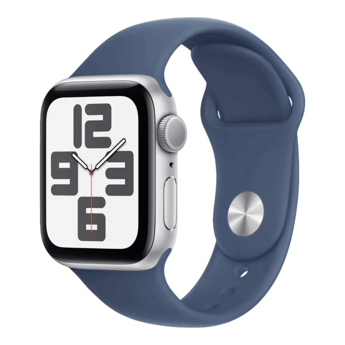 Apple Watch SE (2nd Gen), 44mm, GPS-only, Silver Case,Storm Denim Sport Band - Image 2