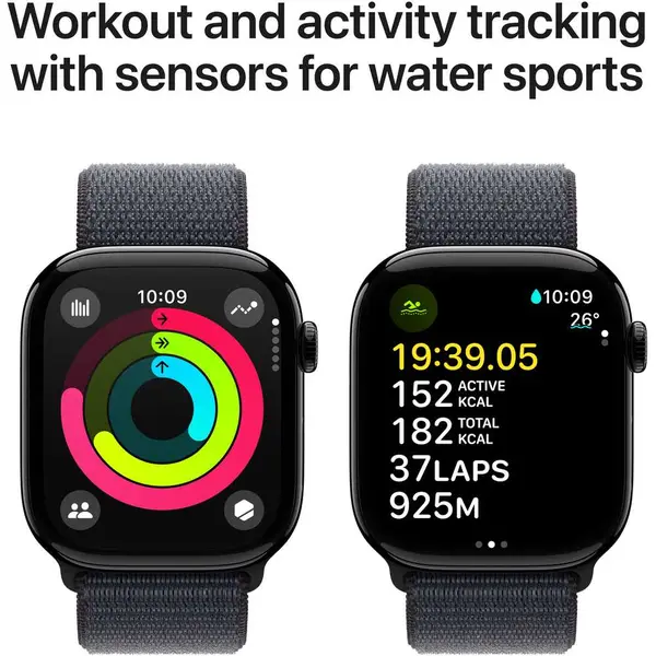 Apple Watch Series 10 GPS 42mm Jet Black Aluminum Case with Ink Sport Loop — USA - Image 4