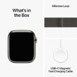 Apple Watch Series 9, 41mm, Black Stainless Steel Case, with Milanese Loop Band, Cellular Model. - Image 10