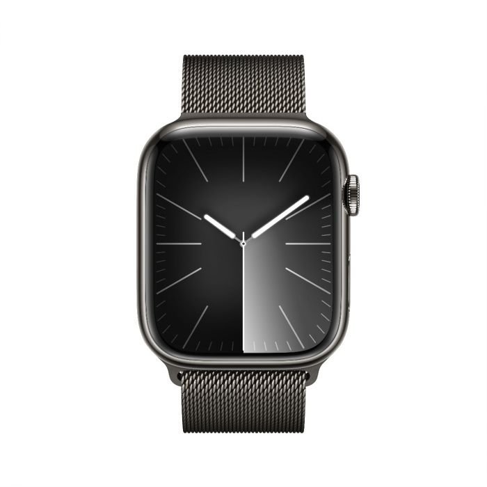 Apple Watch Series 9, 41mm, Black Stainless Steel Case, with Milanese Loop Band, Cellular Model. - Image 1