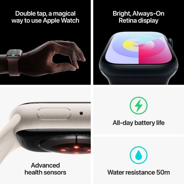 Apple Watch Series 9, 41mm, Black Stainless Steel Case, with Milanese Loop Band, Cellular Model. - Image 6