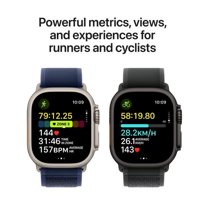Apple Watch Ultra 2 GPS + Cellular 49mm Natural Titanium Case with Navy Ocean Band - Image 2