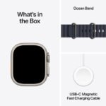 Apple Watch Ultra 2 GPS + Cellular 49mm Natural Titanium Case with Navy Ocean Band - Image 8