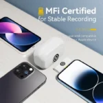 Hollyland LARK M2 Wireless Microphone for iPhone, Android and Camera, 48KHz 24Bit Hi-Fi Audio, 1000ft LOS Range, Noise Cancellation, 40H Duration for Vlogging, White Version - Image 4