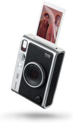 Fujifilm INSTAX Mini EVO Hybrid Instant Camera – Black, USB-C Charging, Digital Preview, Creative Lens & Film Effects, Built-In Selfie Mirror