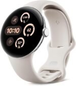 Google Pixel Watch 3 (41mm) - Android Smartwatch with Heart Rate Tracking, Advanced Running from Fitbit, Fitness Insights, 24-Hour Battery - Polished Silver Aluminium Case - Porcelain Band - Wi-Fi - Image 2